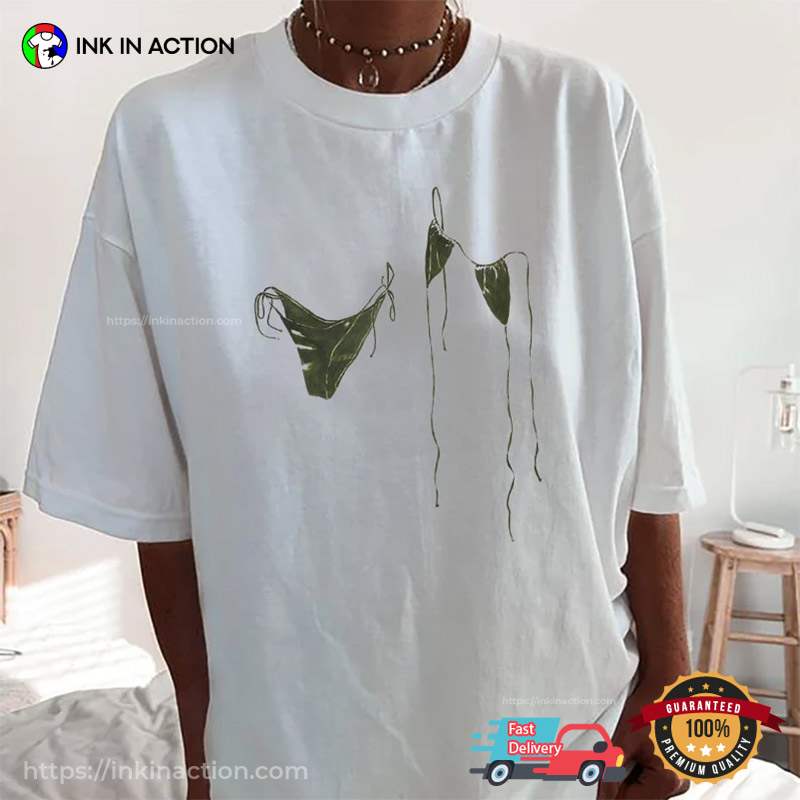 Vintage Cute Bikini Sets Summer Comfort Color Tee