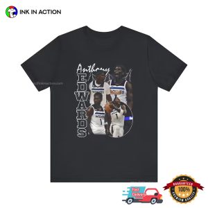 anthony edwards nba Minnesota Timberwolves Collage 90s T shirt 3