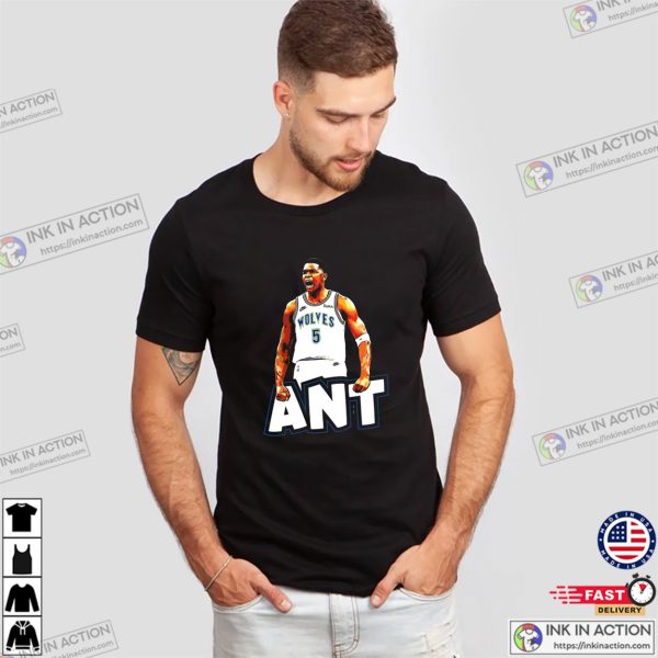 Anthony Edwards Timberwolves ANT Portrait T-shirt