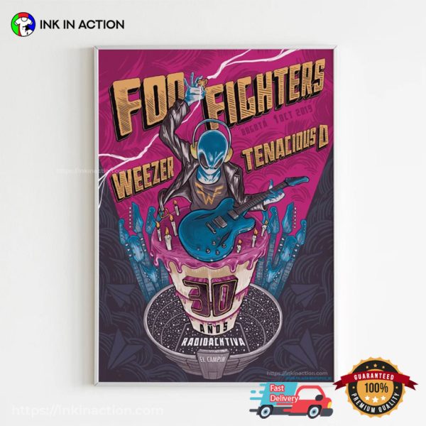 Foo Fighters Weezer Tenacious D Poster