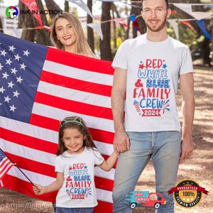 4th of July Red white & blue family crew 2024 T shirt