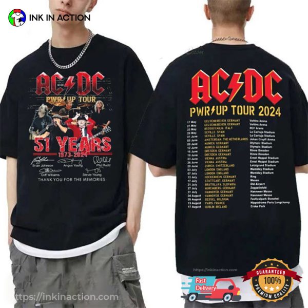 ACDC 51 Years Anniversary Power Up Tour 2024 T-Shirt