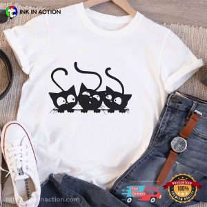 Adorable Black Cats T shirt 2