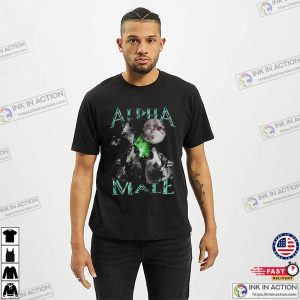 Alpha Male Wolf Full Moon Night 90s Style T shirt 2