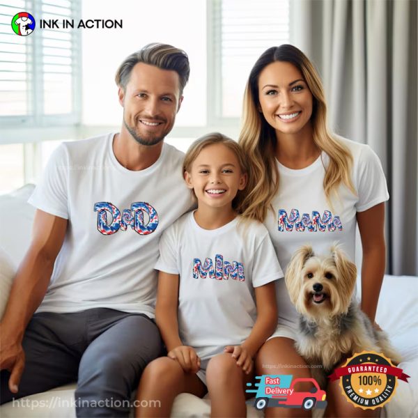 American Family 4th Of July Mama Mini Dad Shirts
