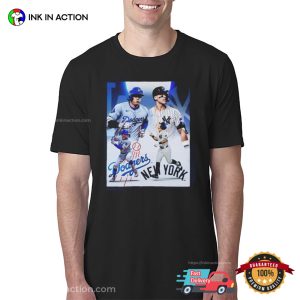Angeles Dodgers X New York Yankees 2024 Game Battle Baseball T shirt 2