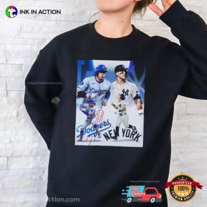 Angeles Dodgers X New York Yankees 2024 Game Battle Baseball T shirt 3