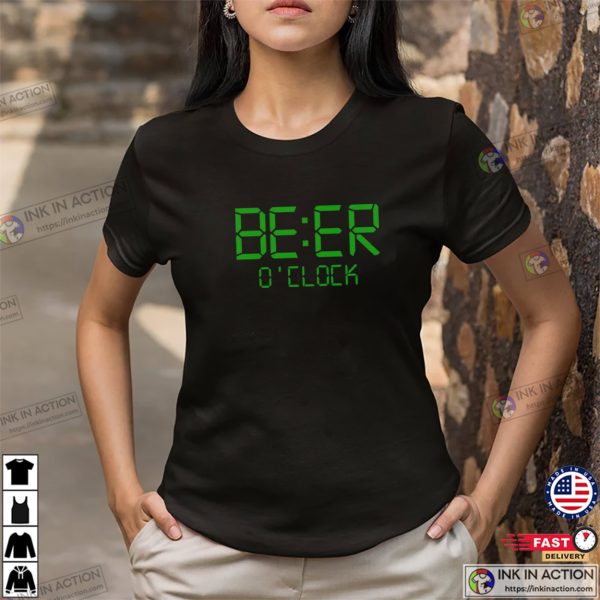 Beer O’Clock Cool Design T-shirt, Beer Drinking Day Merch