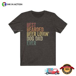 Best Bearded Beer Lovin' Dog Dad Ever Retro Vintage Dog Dad T shirt 2