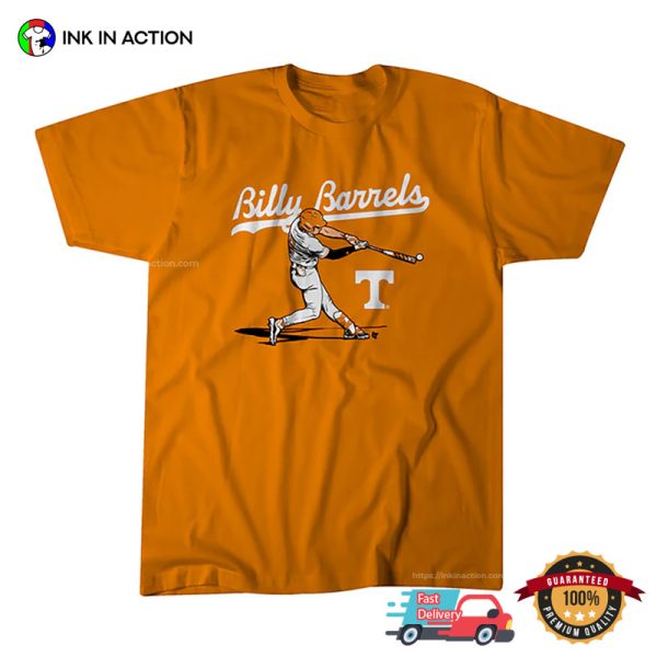 Billy Amick Billy Barrels Tennessee Baseball T-shirt