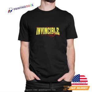 Cartoon Invincible Bloody Logo T Shirt 2