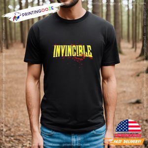 Cartoon Invincible Bloody Logo T Shirt