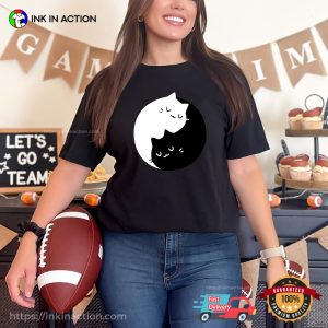 Cat Yin And Yang Adorable T-shirt, Happy Cat Day