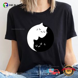 Cat Yin And Yang Adorable T-shirt, Happy Cat Day