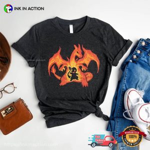 Charizard Fire Dragon Spirit Charmander pokemon tee shirts 1