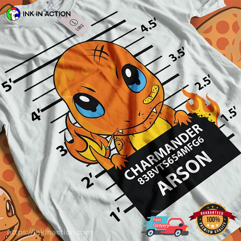 Charmander Mugshot Funny Pokémon Shirt