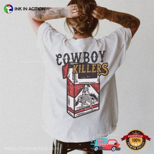 Cowboy Killers Cigarettes Retro Western 2 Sided T shirt 1