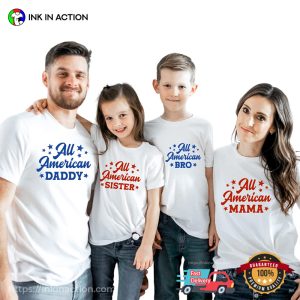 Customized All American Family 4th of July Family Matching Shirts 3