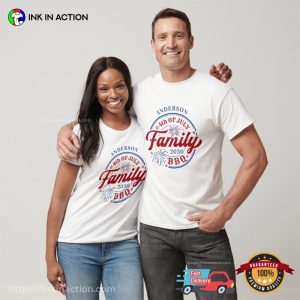 Customized Name And Year 4th Of July Family BBQ Celebration T-shirt