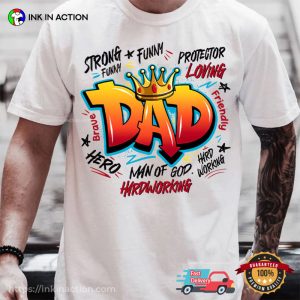 Dad Man of God, Happy Father's Day Comfort Colors Shirt 3