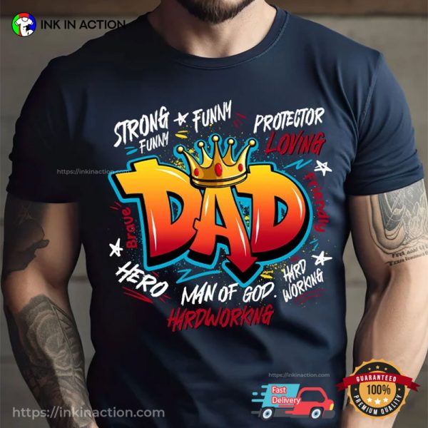 Dad Man Of God, Happy Father’s Day Comfort Colors Shirt
