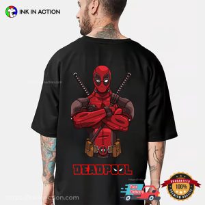 Deadpool Logo Graphic Marvel Mutant 2 Sided T shirt 2