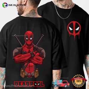 Deadpool Logo Graphic Marvel Mutant 2 Sided T shirt