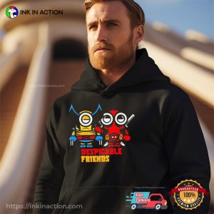 Despicable Friends Wolverine And Deadpool Minion Style T shirt 1