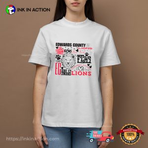 Edwards County Lions High School Typography T Shirt