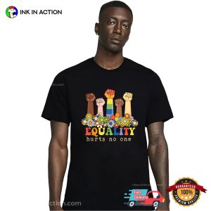 Equality Hurts No One Floral Pride Month T shirt, Happy women's equality day 3