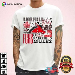 Fairfield Mules High School Typography T Shirt 2