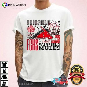 Fairfield Mules High School Typography T-Shirt