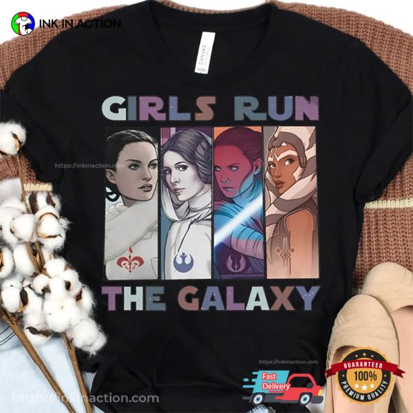 Girls Run The Galaxy Disney Star Wars Princess Leia Shirt