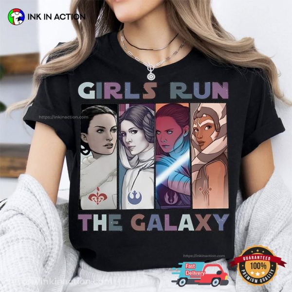 Girls Run The Galaxy Disney Star Wars Princess Leia Shirt