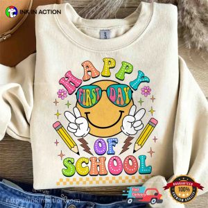 Happy First Day Of School Groovy Tee Shirt