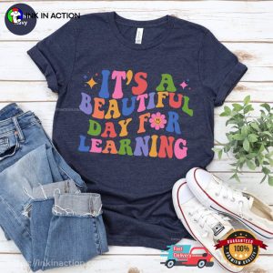 It's A Beautiful Day For Learning Groovy Comfort Colors T shirt 3