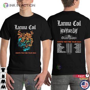 Lacuna Coil Ignite The Fire Tour 2024 2 Sided T shirt 1