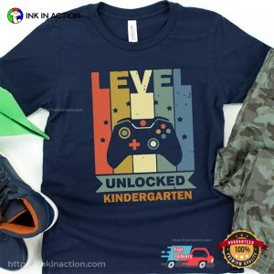 Level Unlocked Kindergarten Vintage Shirt, first day of kindergarten outfit 4