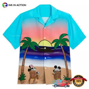 Mickey and Minnie Mouse Summer Beach Hawaiian T shirt 2