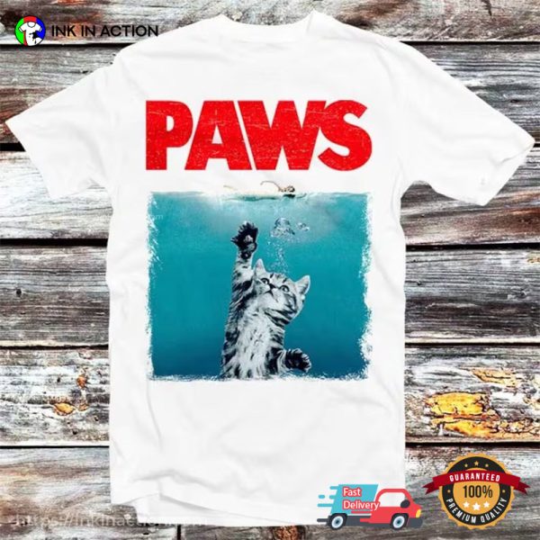 Paws Jaws Cat Funny Kitten T-shirt, Cat Day International Apparel