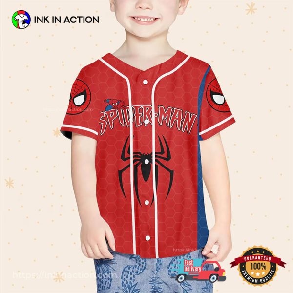 Personalize Disney Spider Man Blue And Red Baseball Jersey