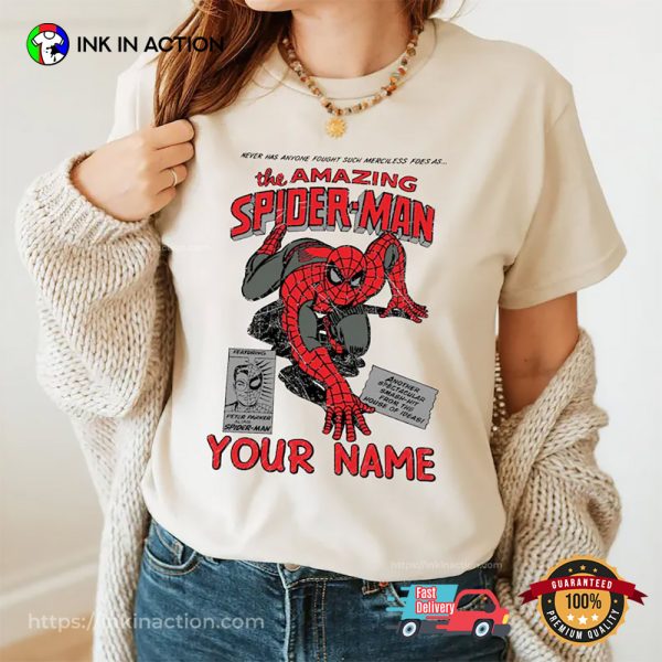 Personalize Vintage Spiderman Classic Unisex T-Shirt