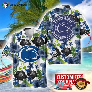 Personalized Penn State Nittany Lions Floral Floral Hawaiian T-shirt