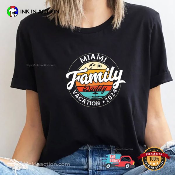 Personalized Text Family Vacation 2024 Vintage Sunset Comfort Colors T-shirt