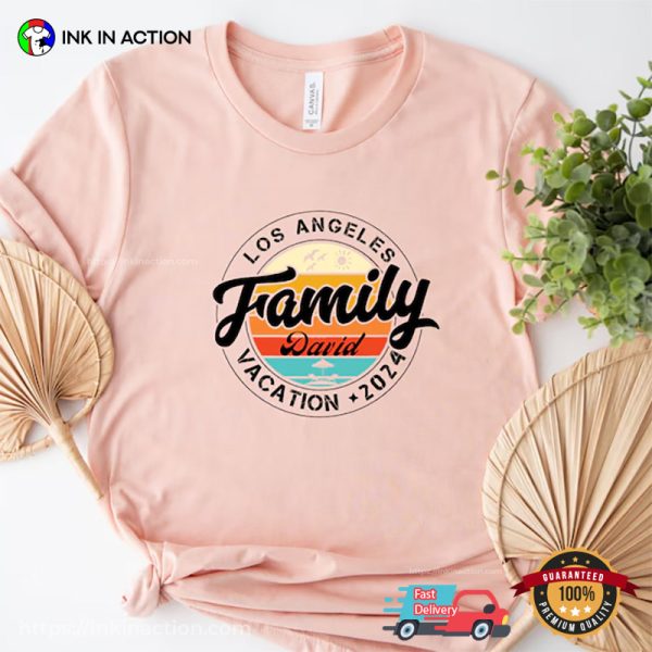Personalized Text Family Vacation 2024 Vintage Sunset Comfort Colors T-shirt