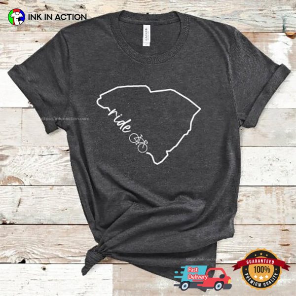 Personalized Your State Ride Comfort Colors Bicycle T-shirt