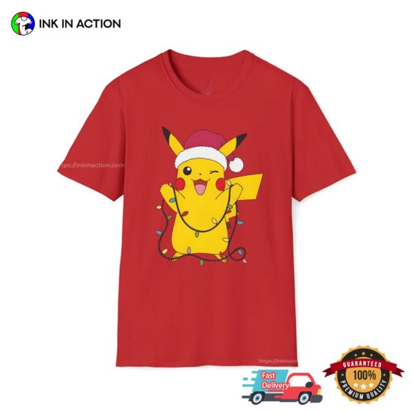 Pikachu Christmas Decoration T-shirt, Pokemon merchandise