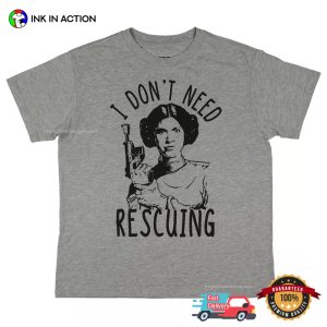 Princess Leia I Don’t Need Rescuing Star Wars Retro Graphic T-shirt