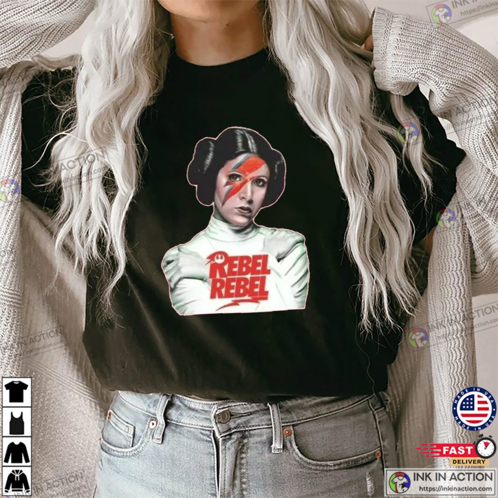T-Shirt Homme 'Princesse Leia Rebel' - Coton Flammé Blanc - Neuf Avec étiquettes - Fabriqué En Italie