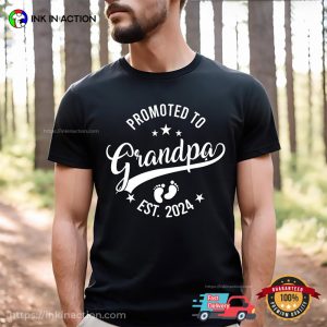 Promoted To Grandpa Est 2024 Fathers Day New Grandpa T-shirt